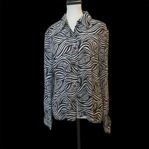 Silk button up‎ blouse by ColorFx